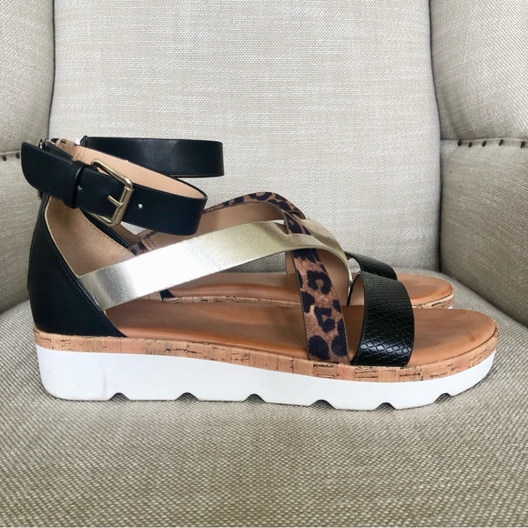 Nine West Bounce Leopard Print Ankle Wrap With Buckle Sandals Size 8.5 - Picture 11 of 11